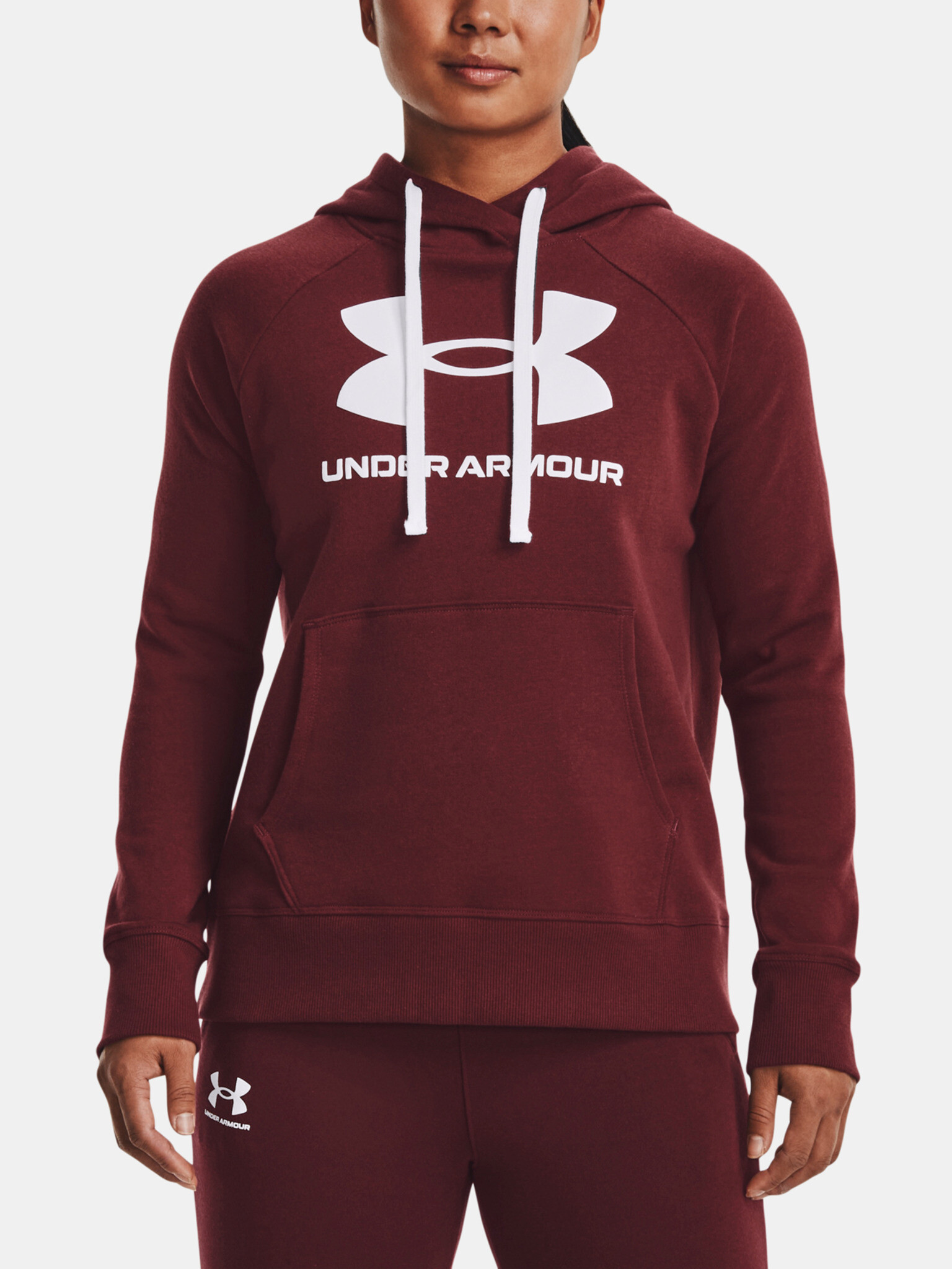 Under Armour Rival Fleece Logo Sweatshirt Cherven - Pepit.bg