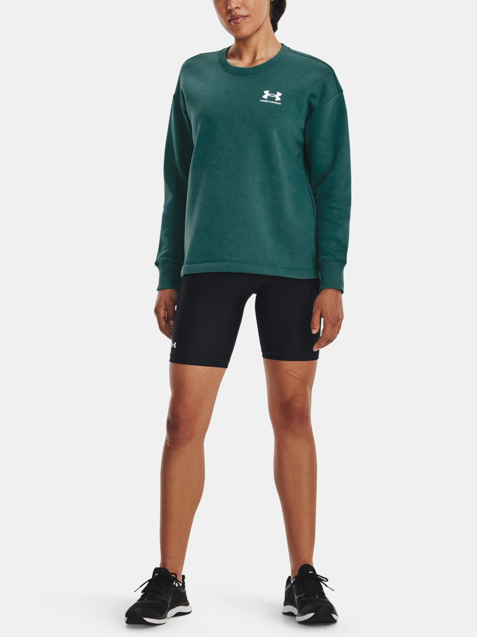 Under Armour Rival Fleece Oversize Crew Sweatshirt Zelen - Pepit.bg