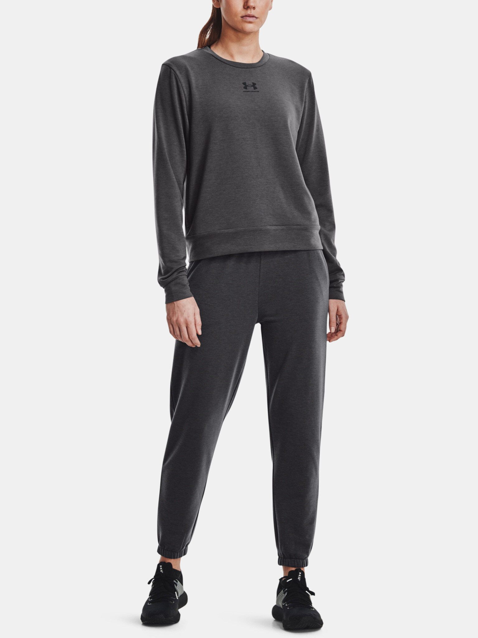 Under Armour Rival Terry Crew Sweatshirt Siv - Pepit.bg