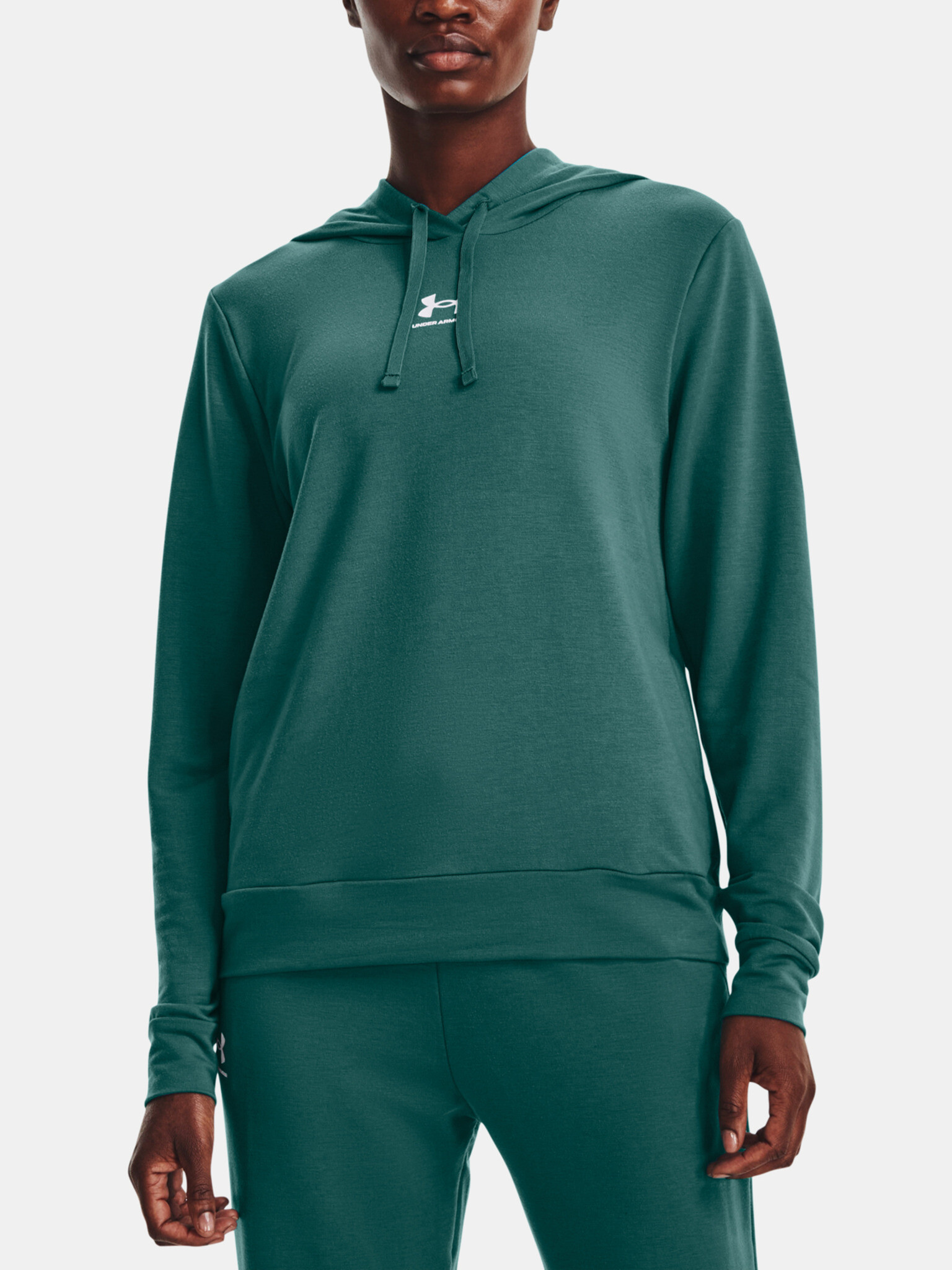 Under Armour Rival Terry Hoodie Sweatshirt Zelen - Pepit.bg