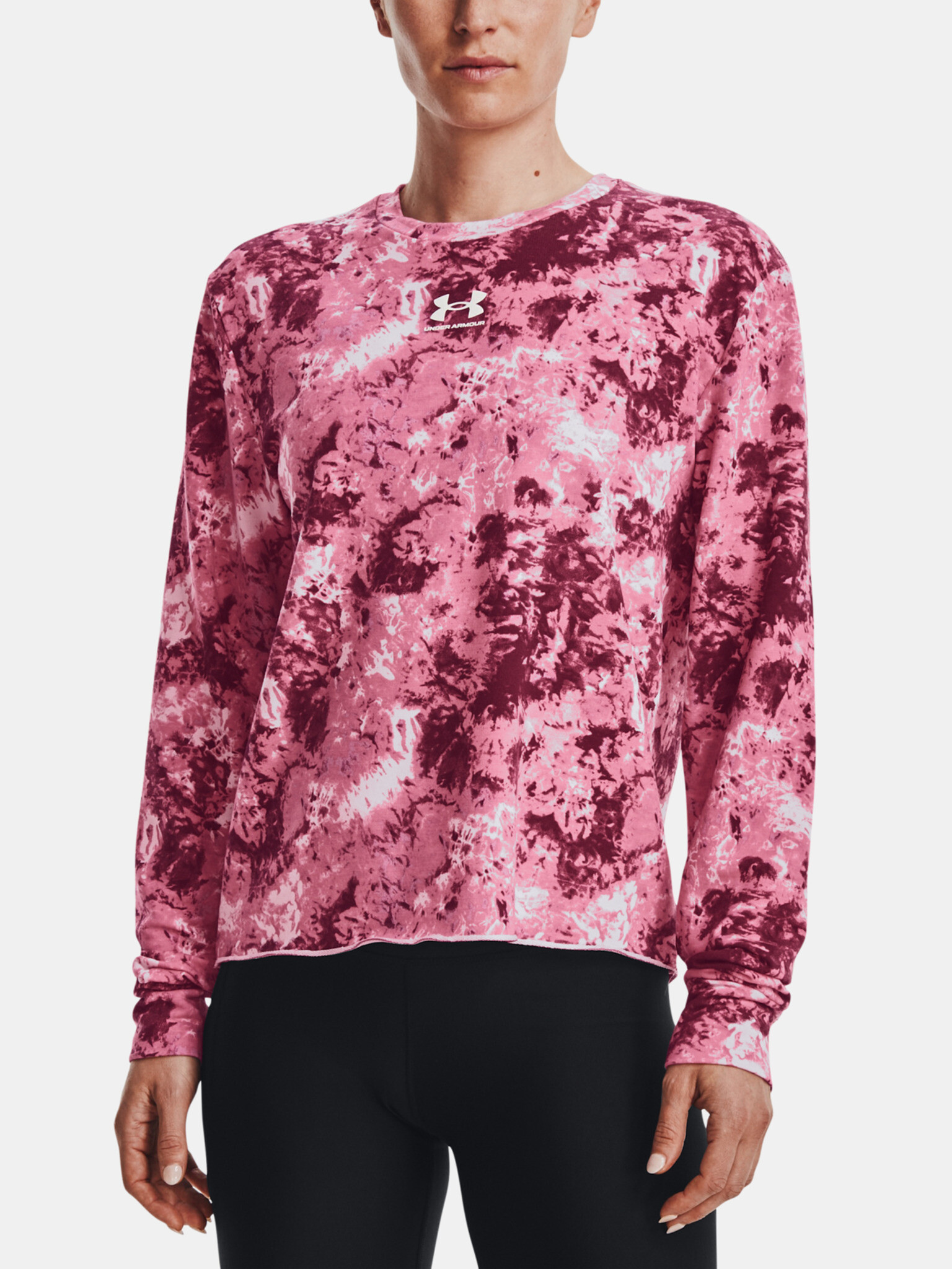 Under Armour Rival Terry Print Crew Sweatshirt Rozov - Pepit.bg