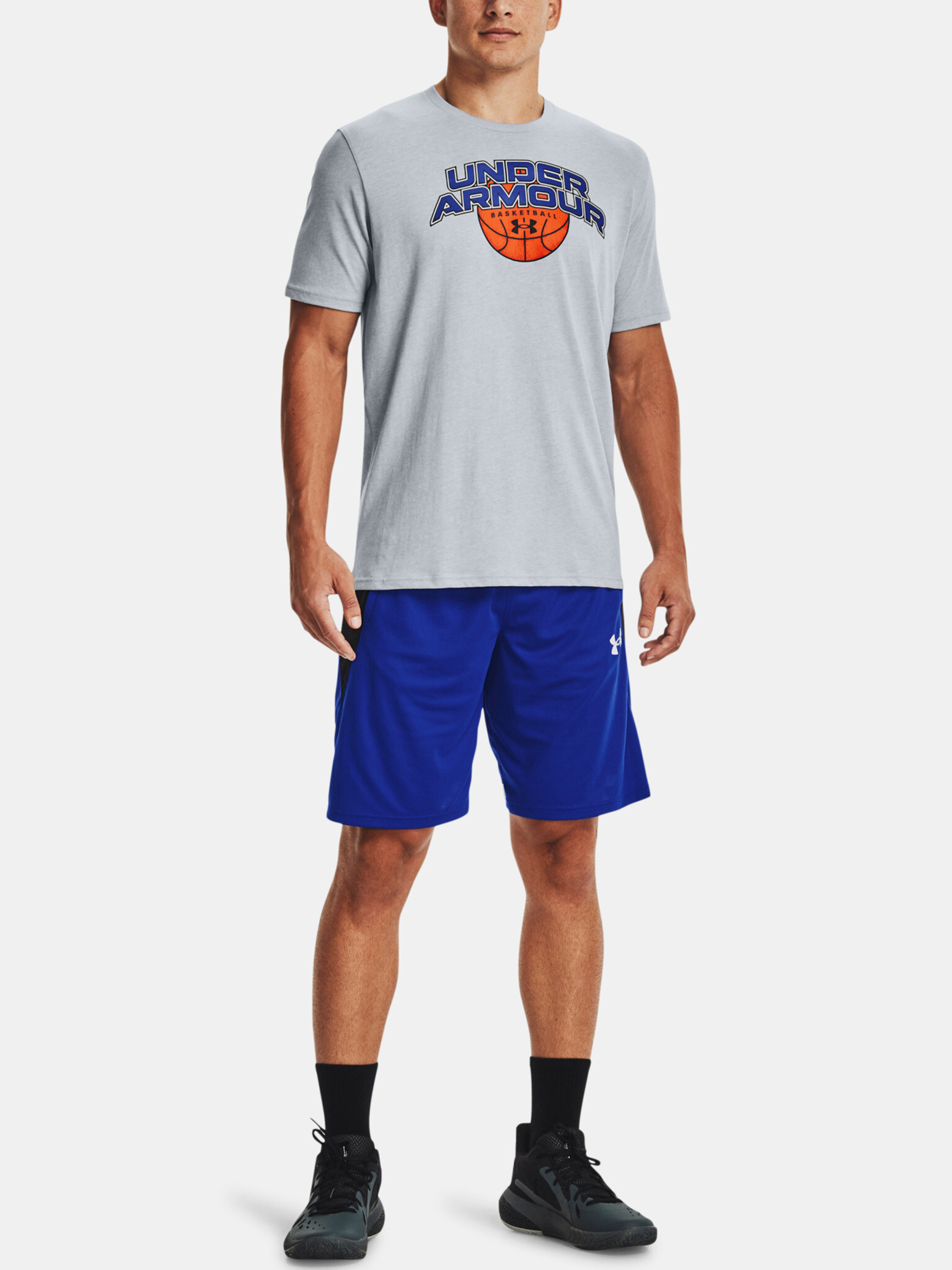 Under Armour UA BBALL BRANDED WRDMRK SS T-shirt Siv - Pepit.bg