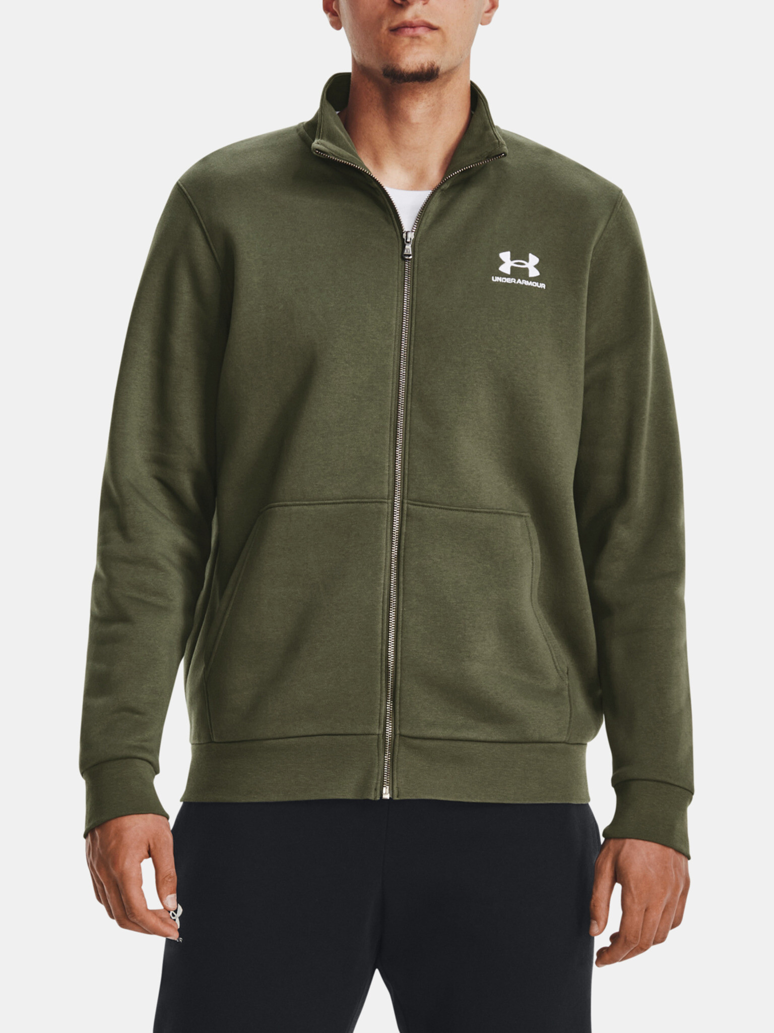 Under Armour UA Essential Flc Track Jkt Sweatshirt Zelen - Pepit.bg