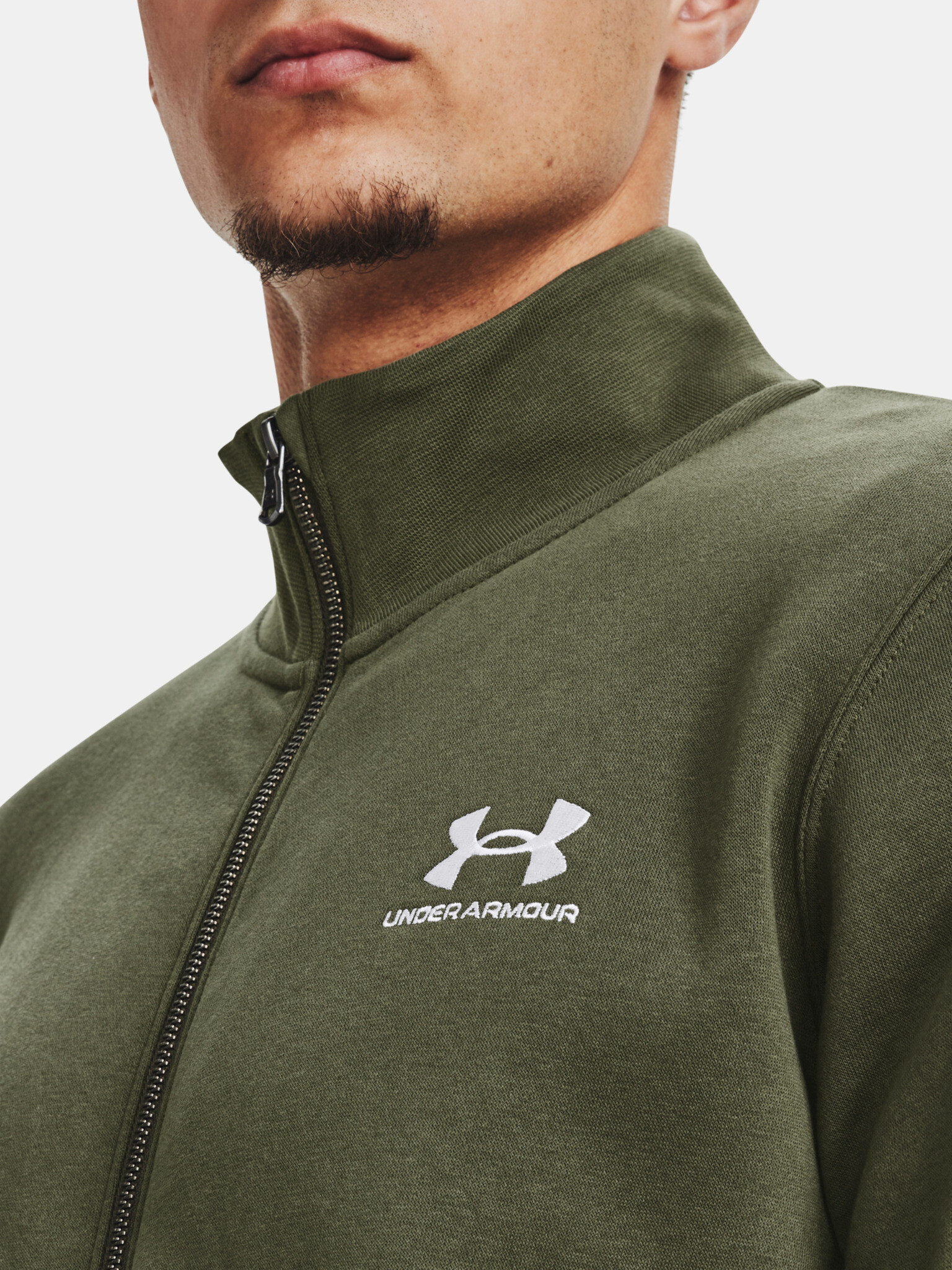 Under Armour UA Essential Flc Track Jkt Sweatshirt Zelen - Pepit.bg