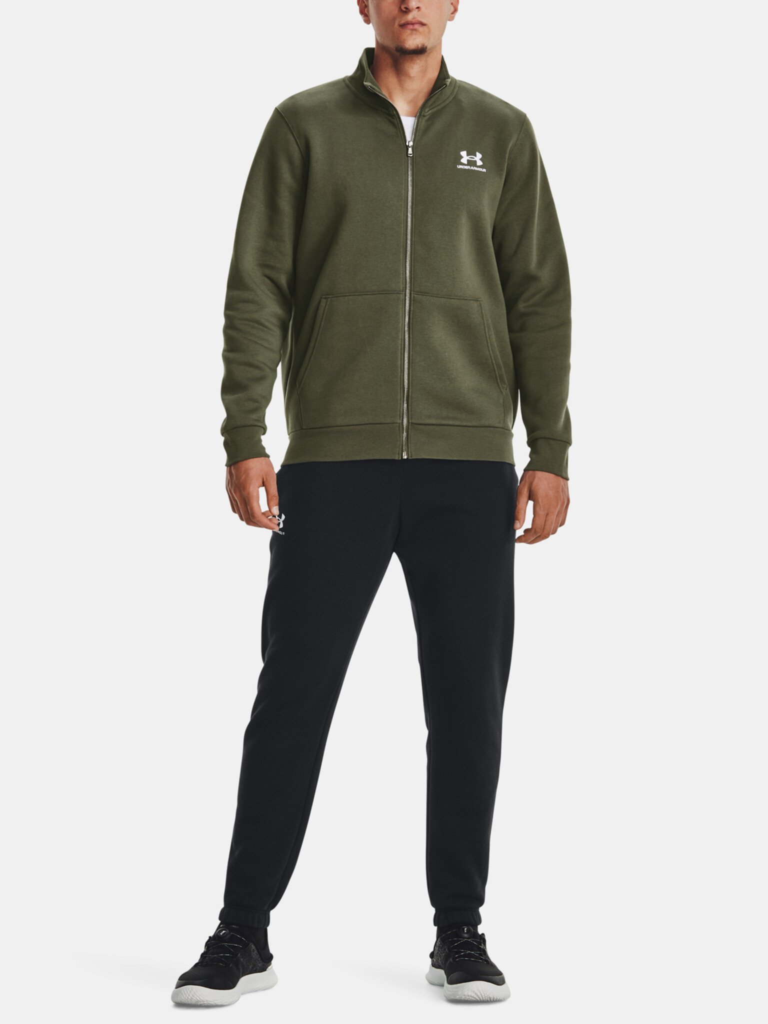 Under Armour UA Essential Flc Track Jkt Sweatshirt Zelen - Pepit.bg