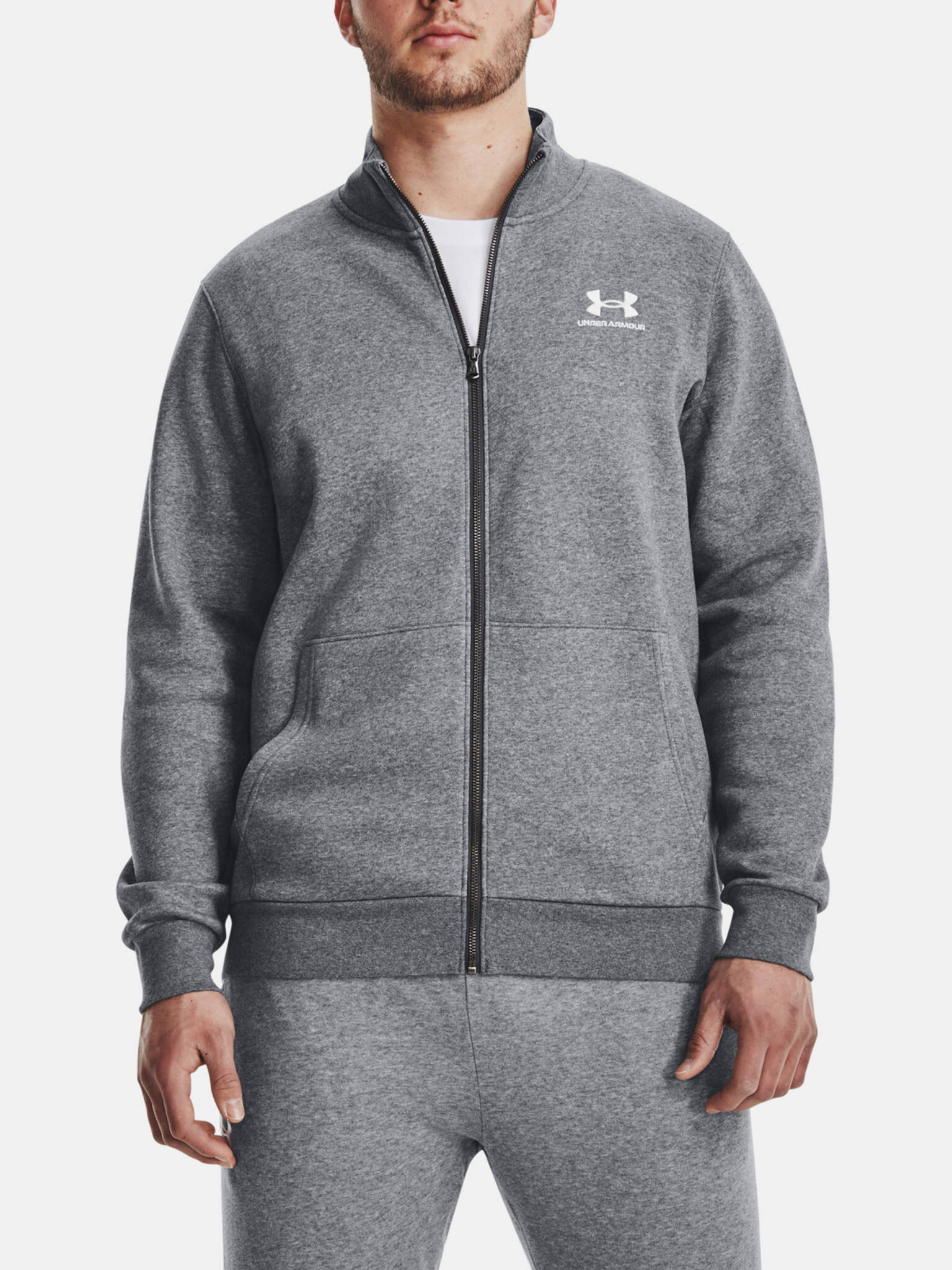 Under Armour UA Essential Flc Track Sweatshirt Siv - Pepit.bg