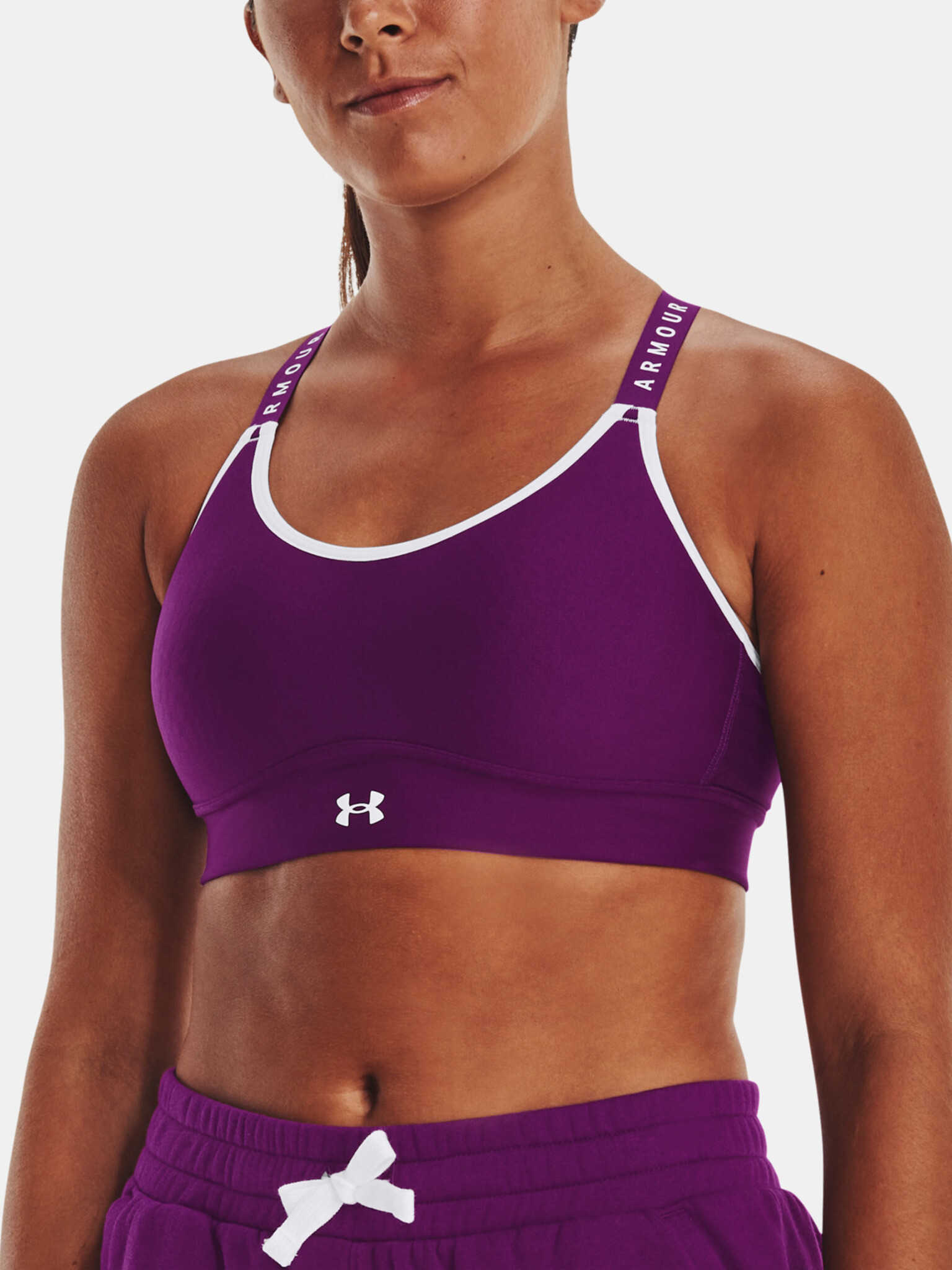 Under Armour UA Infinity Mid Covered Cпортен Сутиен Lilav - Pepit.bg