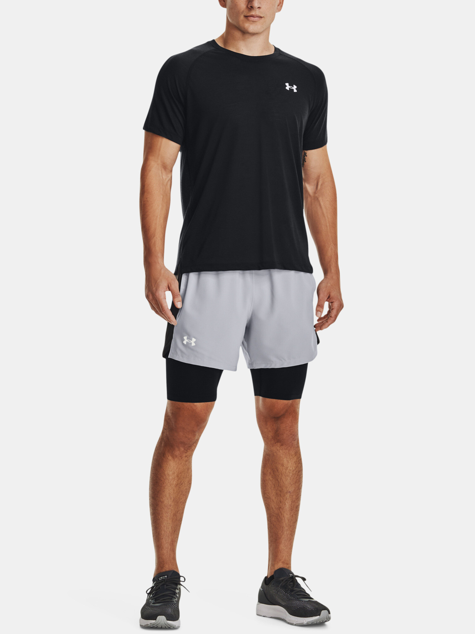 Under Armour UA Launch 5'' 2-In-1 Къси панталони Siv - Pepit.bg