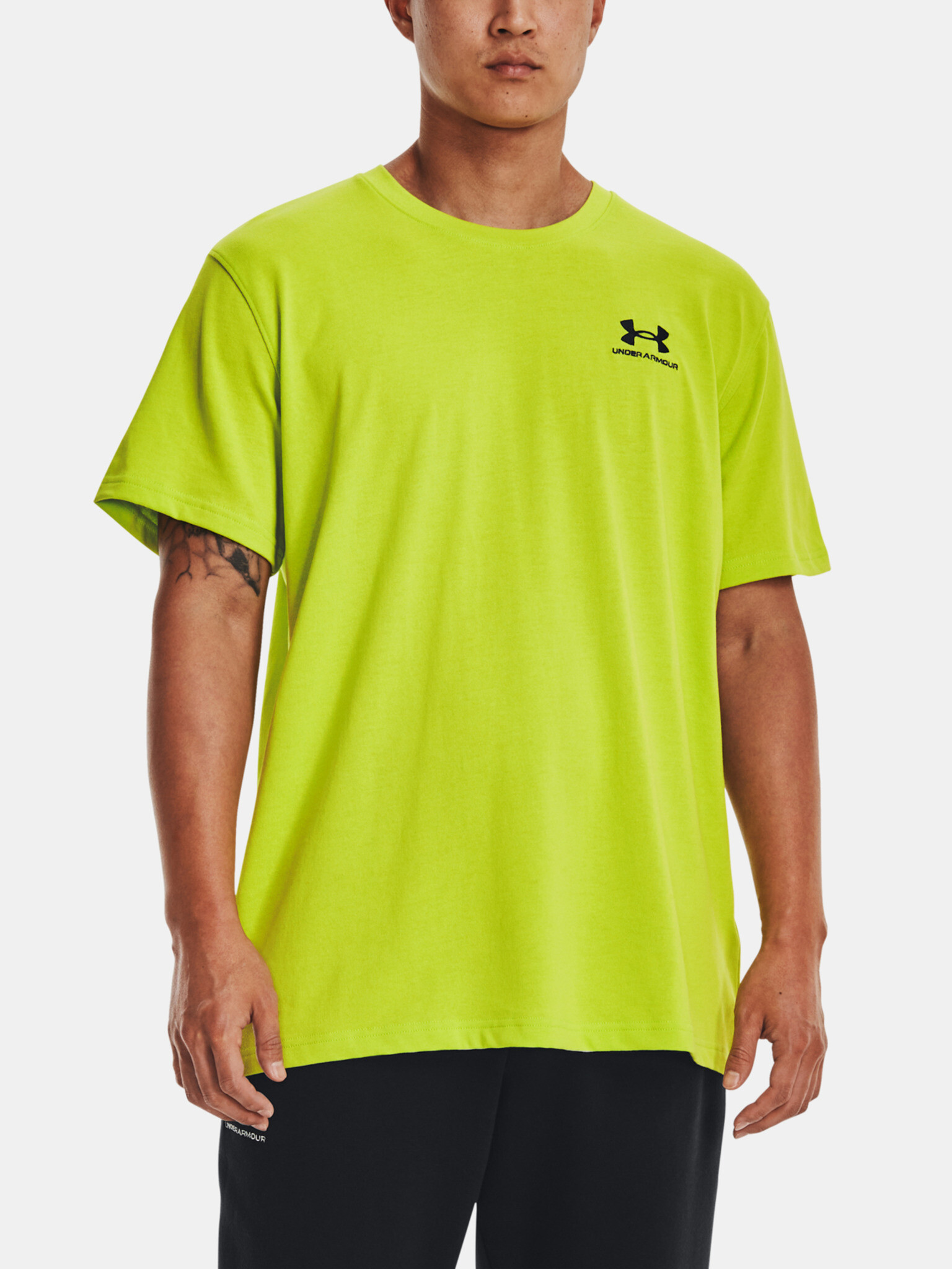 Under Armour UA Logo Emb Heavyweight SS T-shirt Zelen - Pepit.bg
