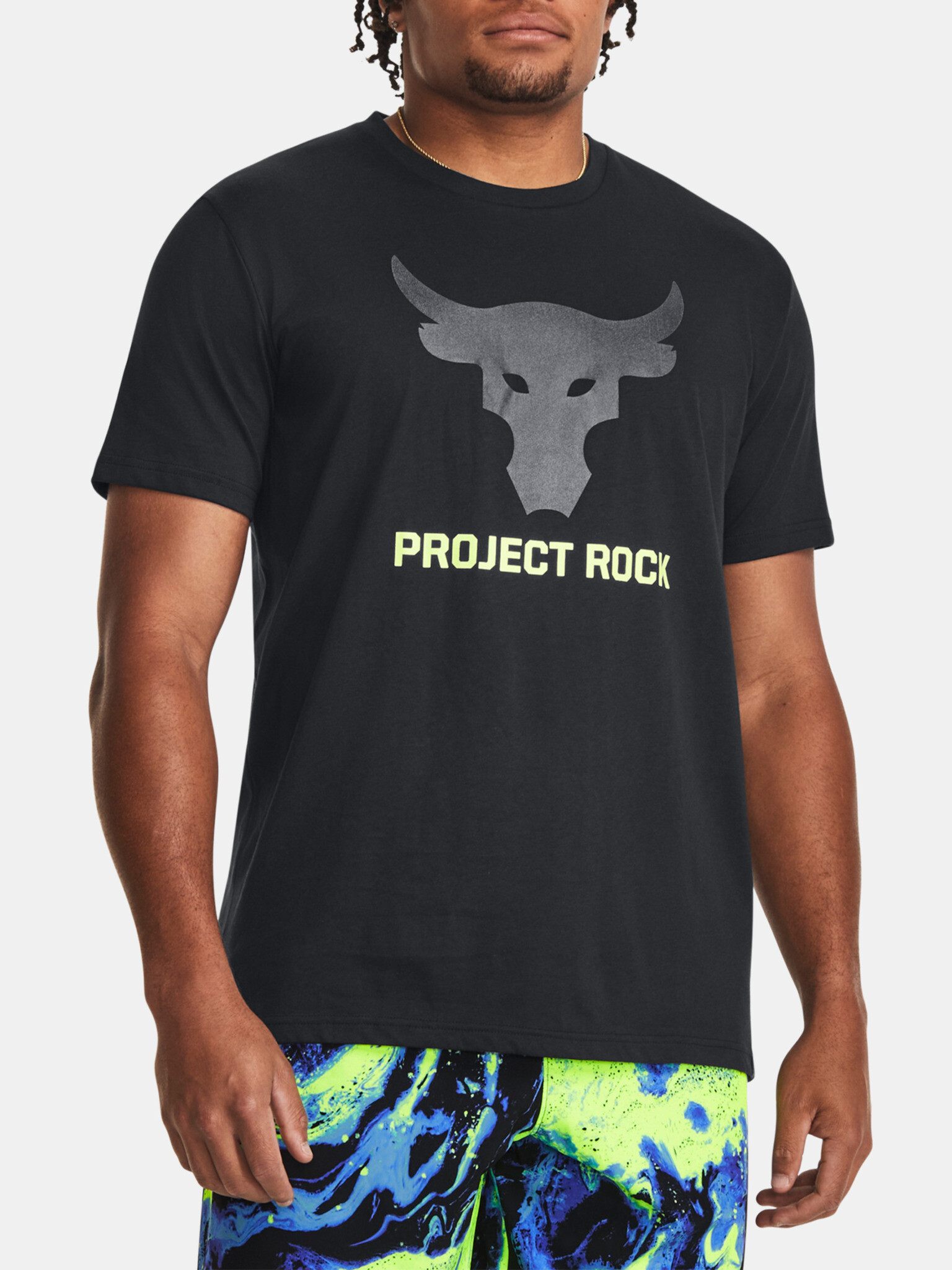 Under Armour UA Project Rock Brahma Bull SS T-shirt Cheren - Pepit.bg
