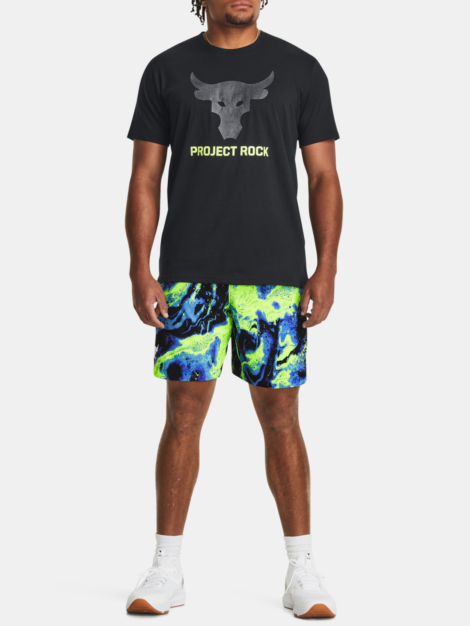 Under Armour UA Project Rock Brahma Bull SS T-shirt Cheren - Pepit.bg