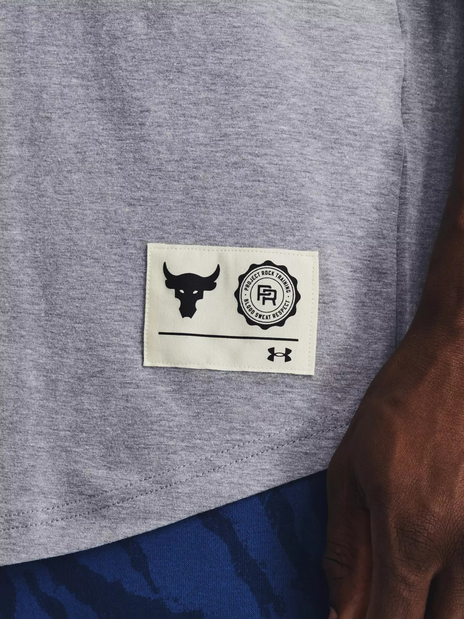 Under Armour UA Project Rock Champ T-shirt Siv - Pepit.bg
