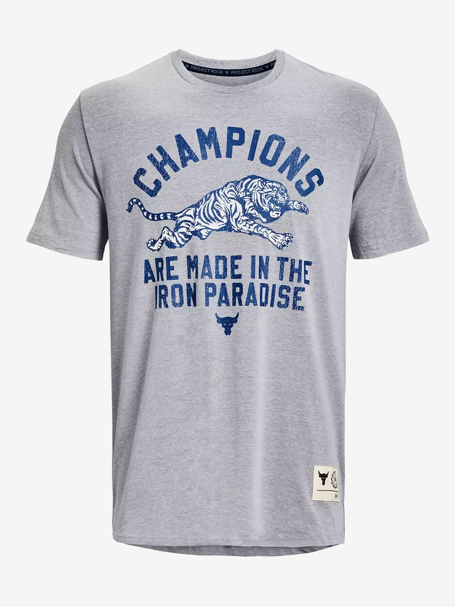 Under Armour UA Project Rock Champ T-shirt Siv - Pepit.bg