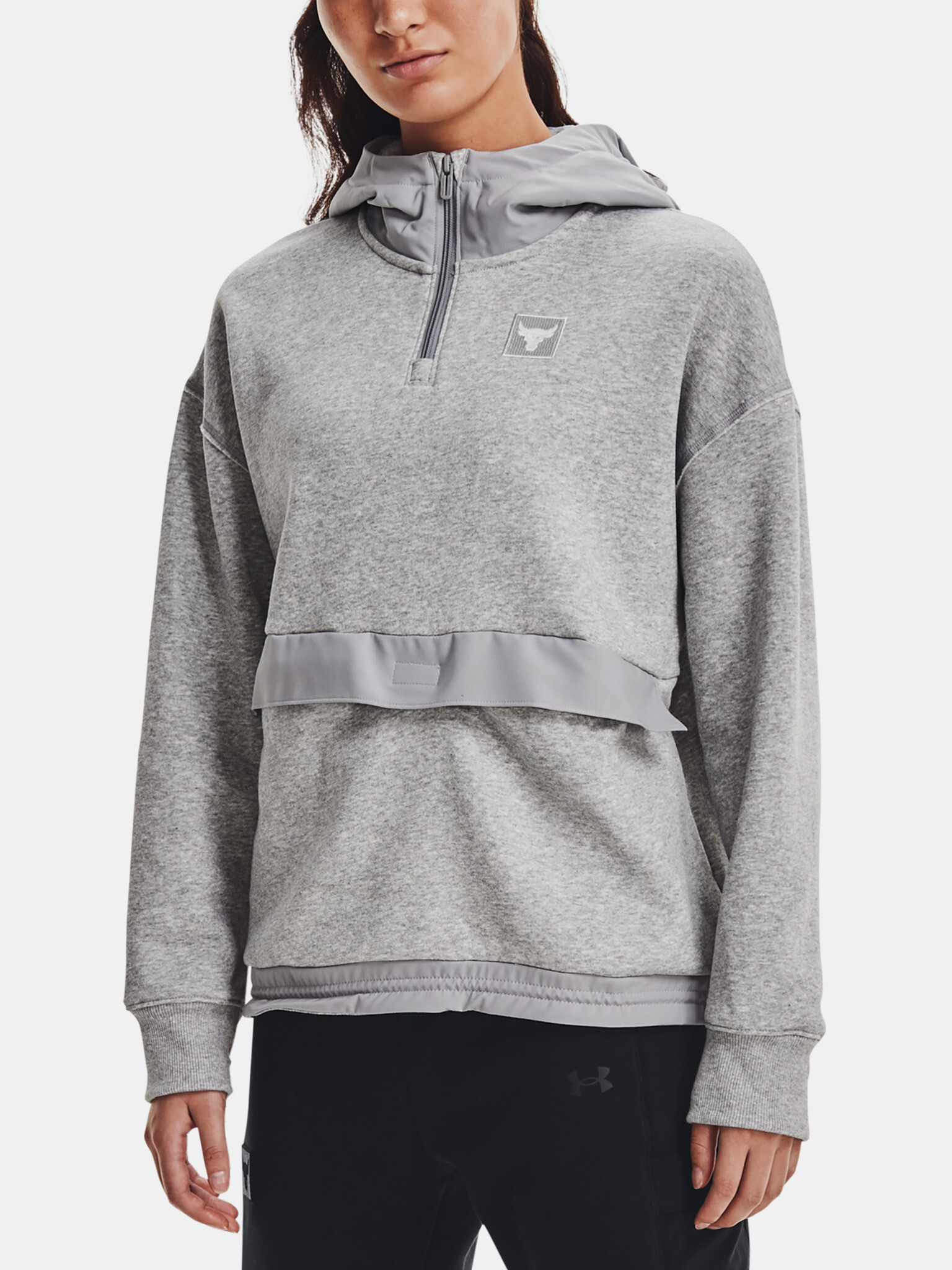 Under Armour UA Project Rock Fleece 1/4 Zip Sweatshirt Siv - Pepit.bg