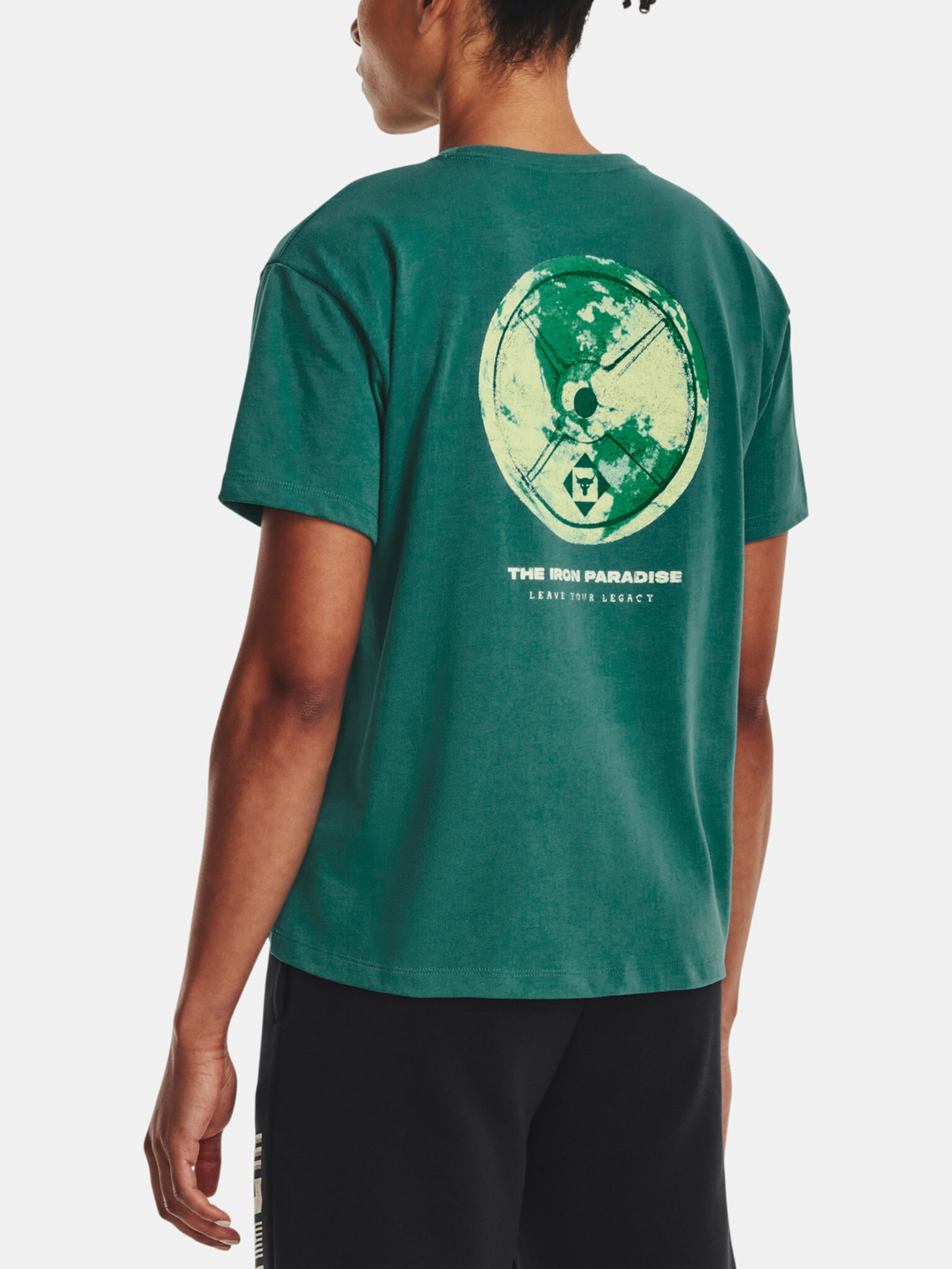 Under Armour UA Project Rock Globe SS T-shirt Zelen - Pepit.bg