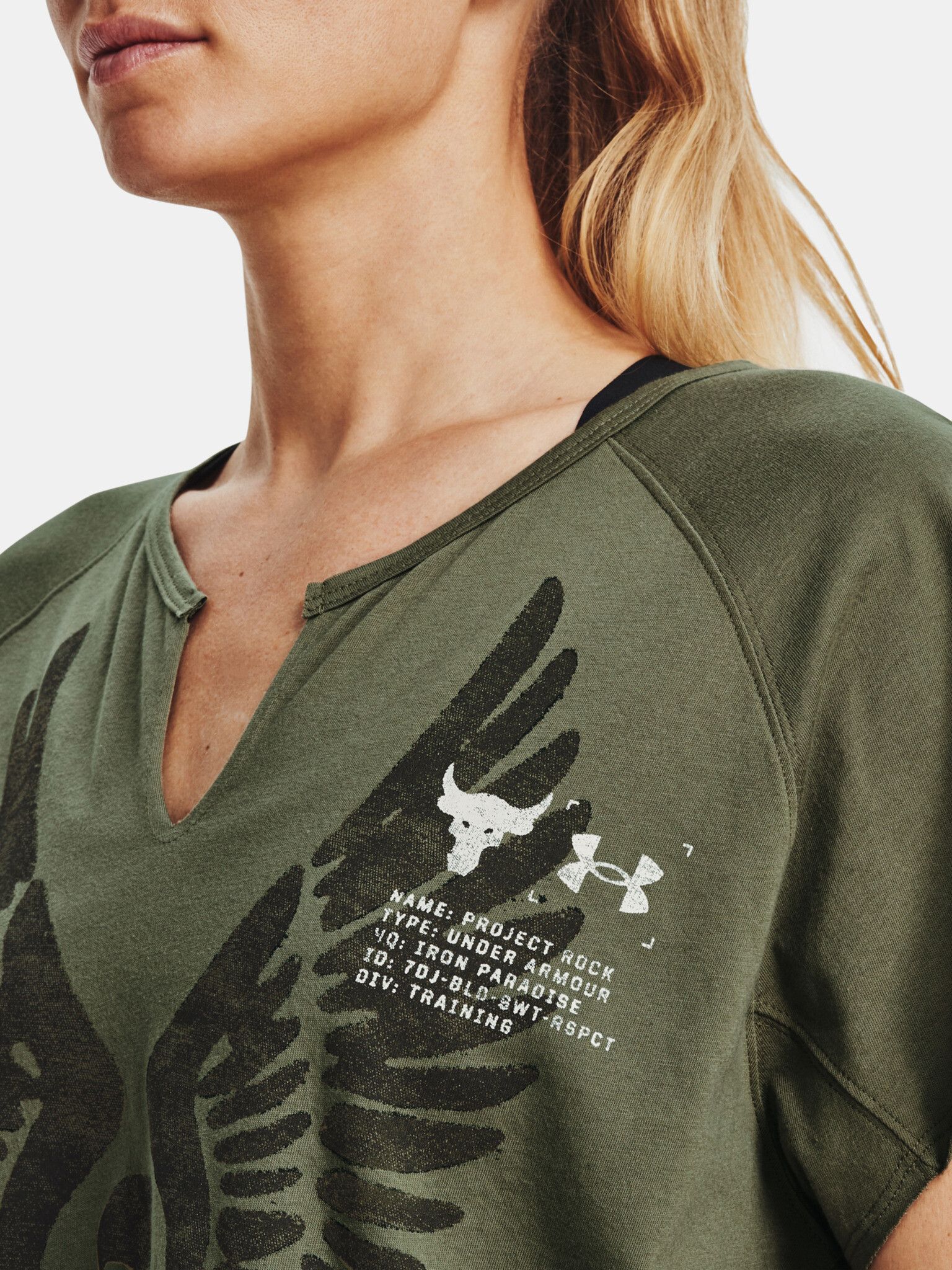 Under Armour UA Project Rock Wings SSV T-shirt Zelen - Pepit.bg