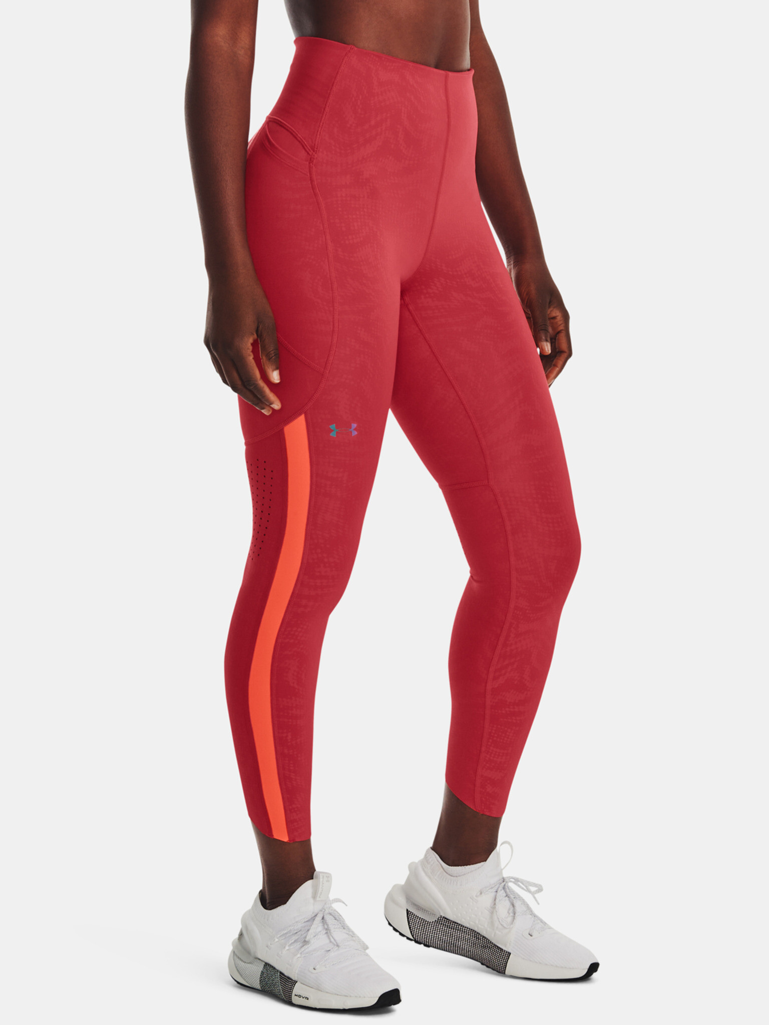 Under Armour UA Rush Legging Emboss Perf Клин Cherven - Pepit.bg