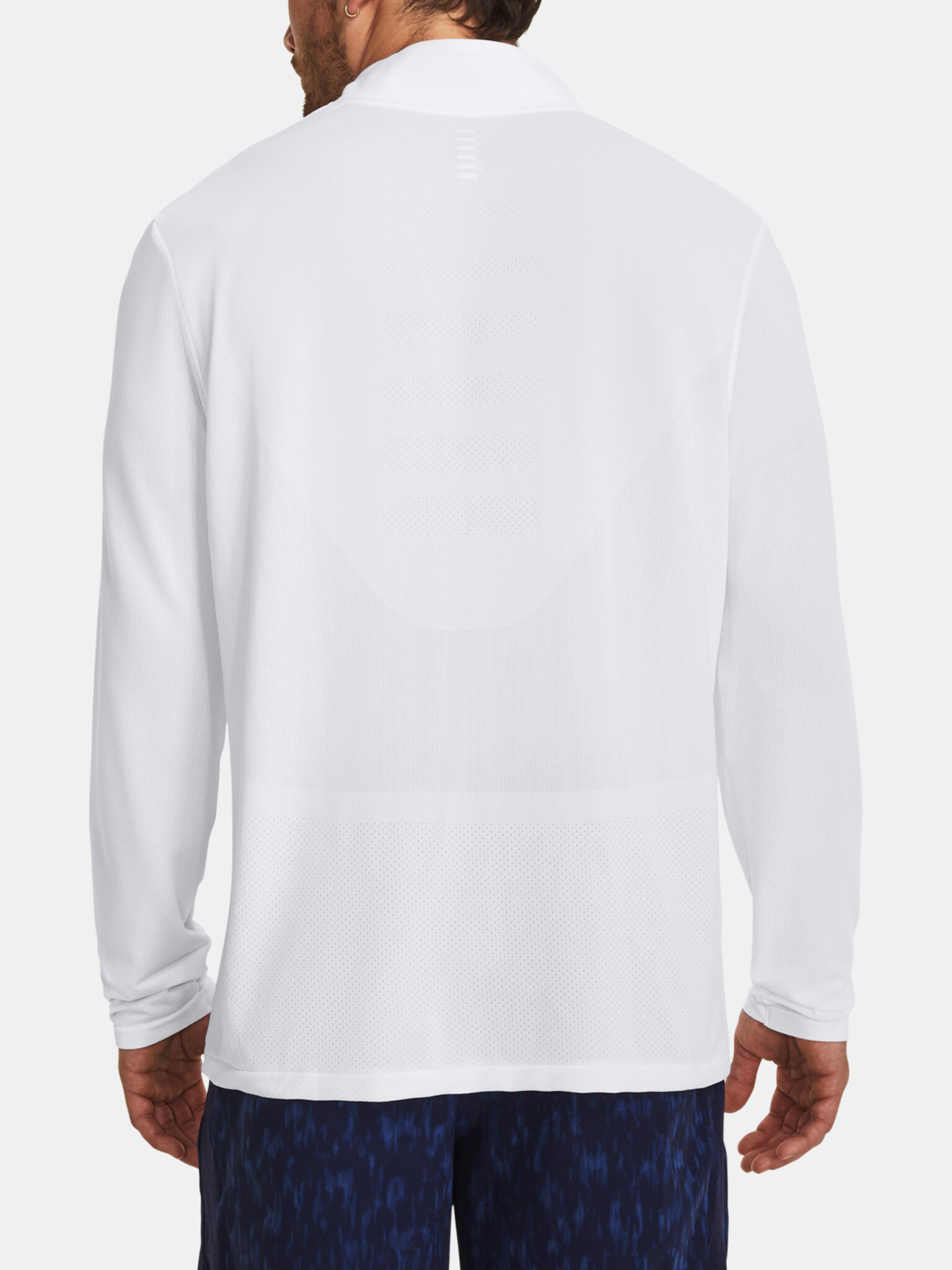 Under Armour UA Seamless Stride 1/4 ZIP T-shirt Byal - Pepit.bg