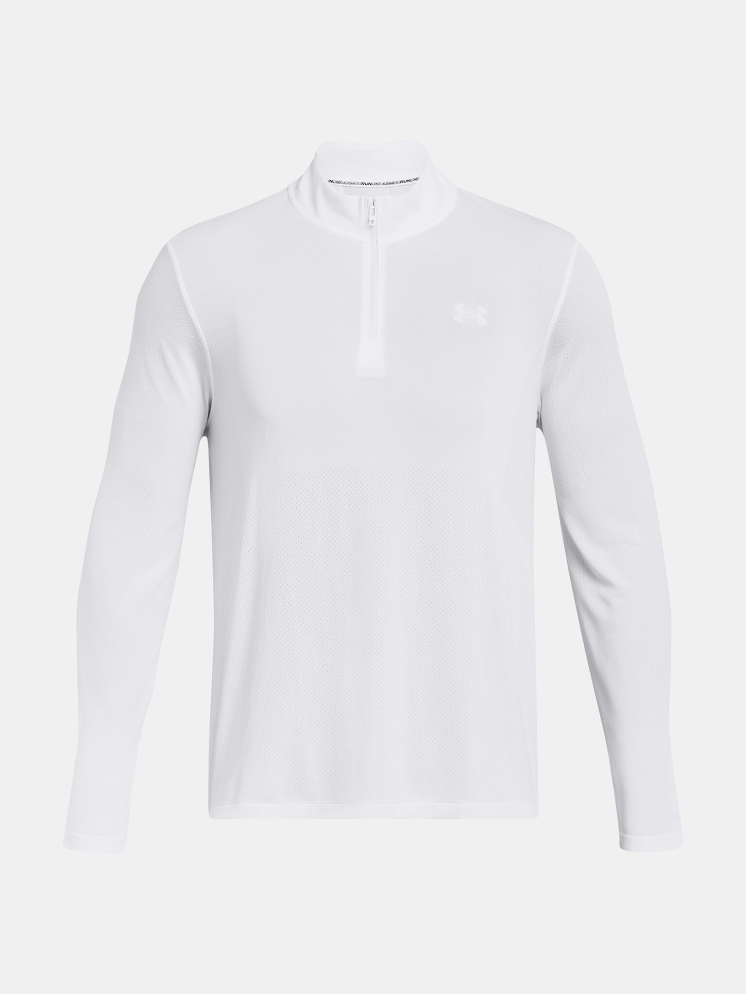 Under Armour UA Seamless Stride 1/4 ZIP T-shirt Byal - Pepit.bg