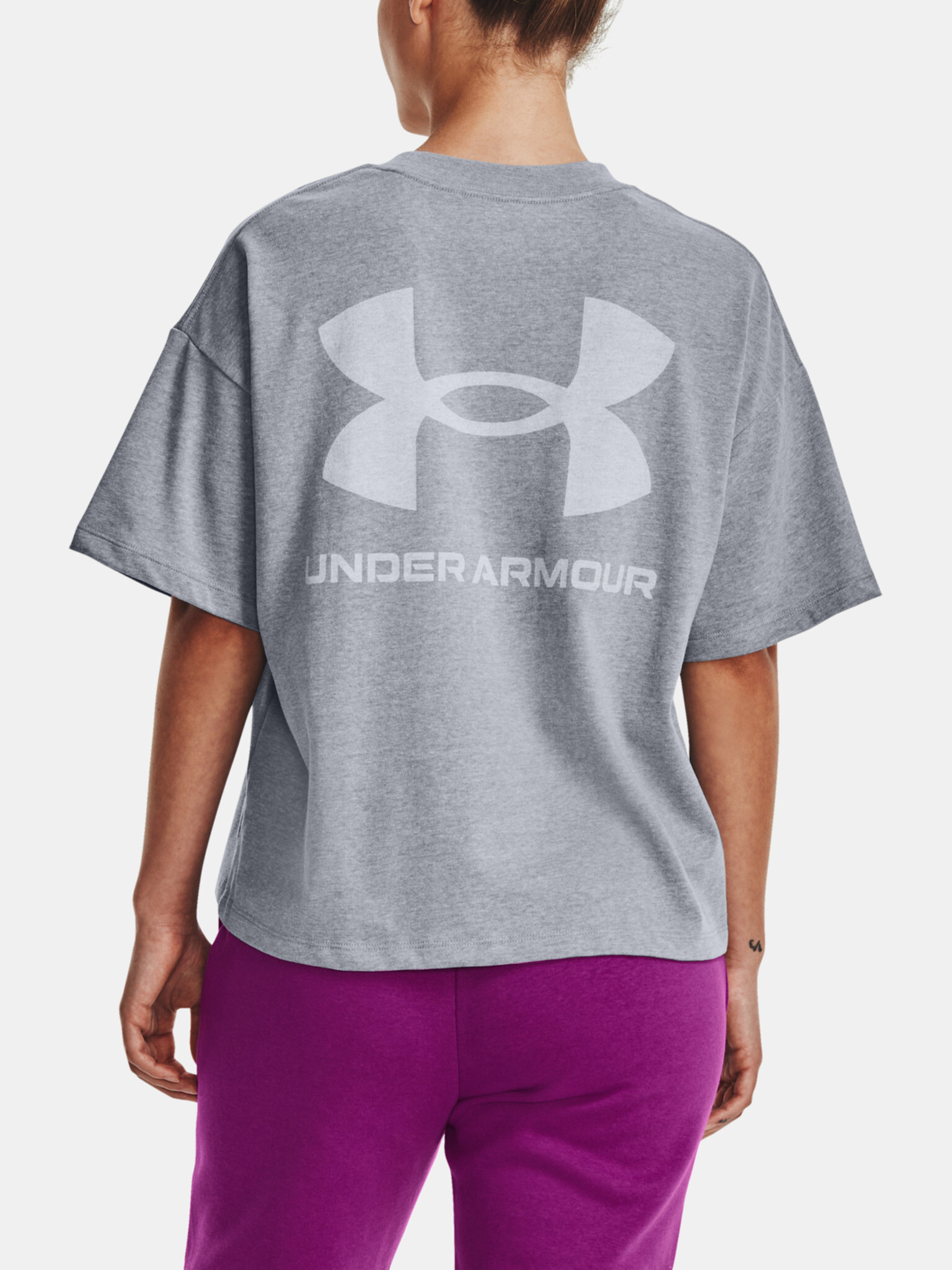 Under Armour UA W Logo LC Oversized HW T-shirt Siv - Pepit.bg