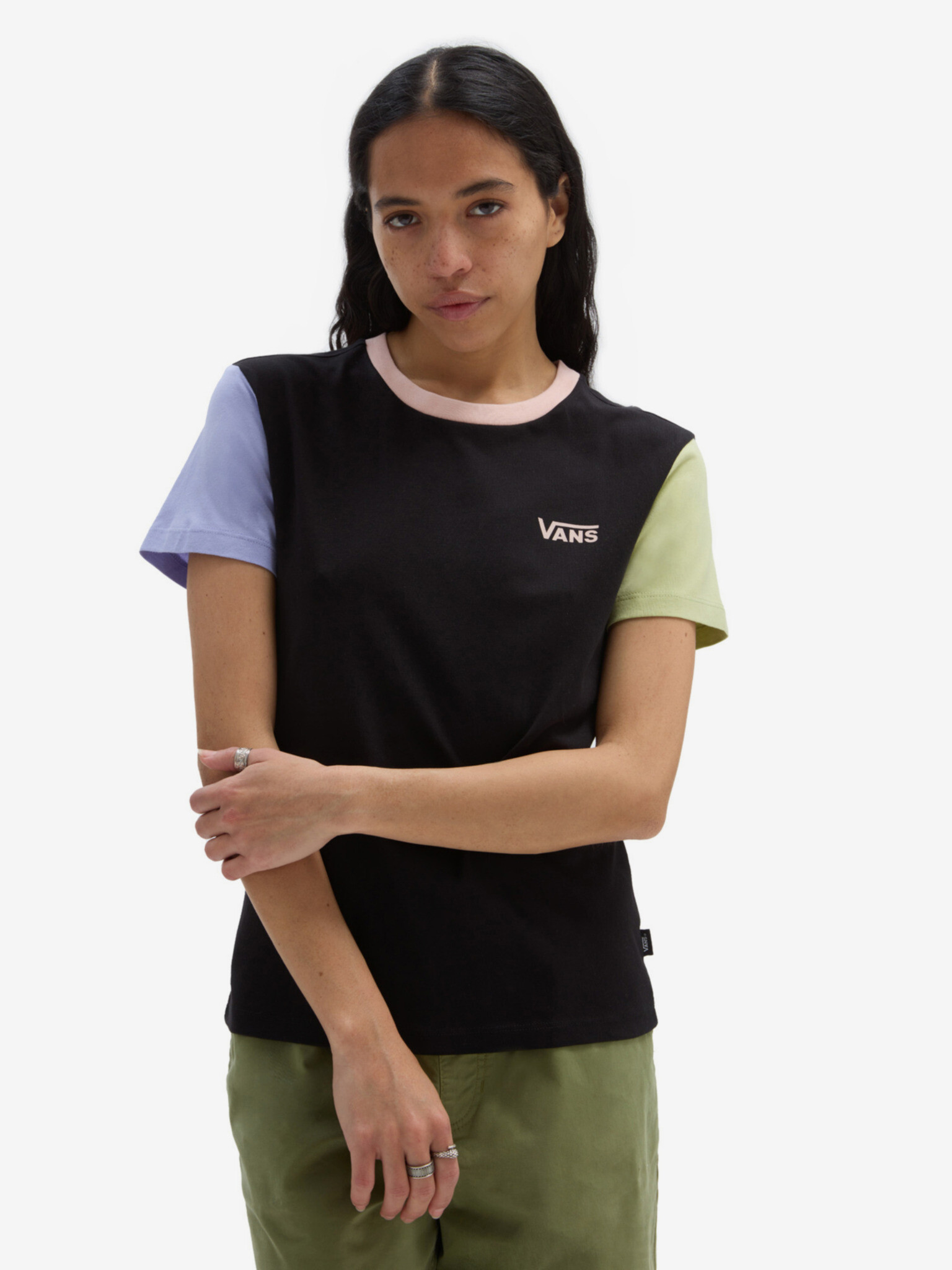 Vans Colorblock Crew T-shirt Cheren - Pepit.bg