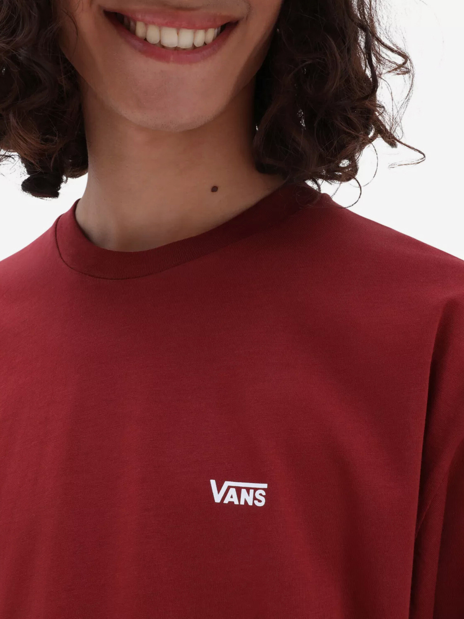 Vans Left Chest Logo T-shirt Cherven - Pepit.bg