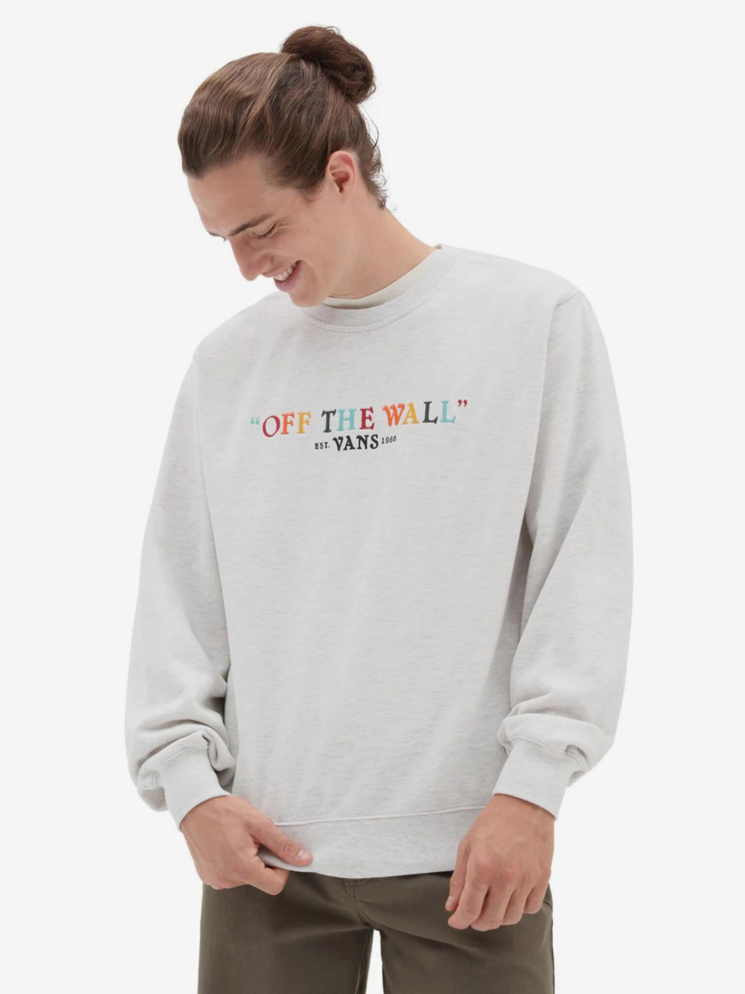 Vans Rainbow Script Crew Sweatshirt Siv - Pepit.bg