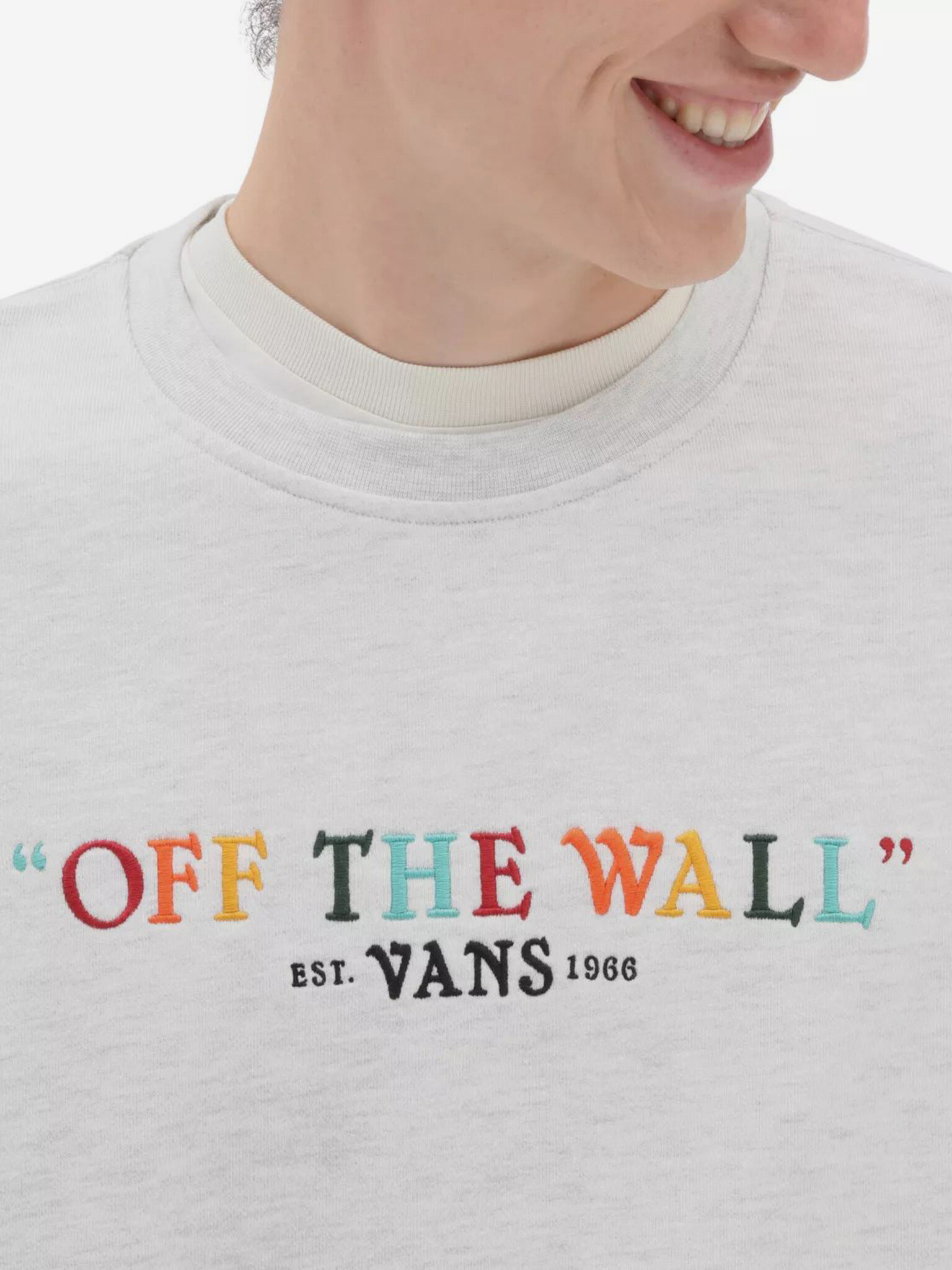 Vans Rainbow Script Crew Sweatshirt Siv - Pepit.bg