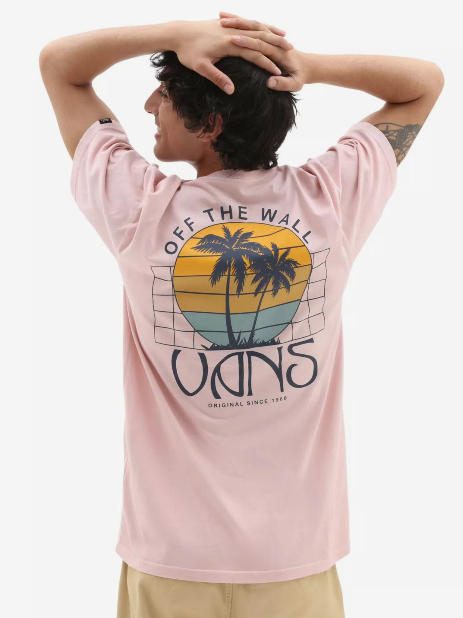 Vans Sunset Dual Palm Vintage SS T-shirt Rozov - Pepit.bg