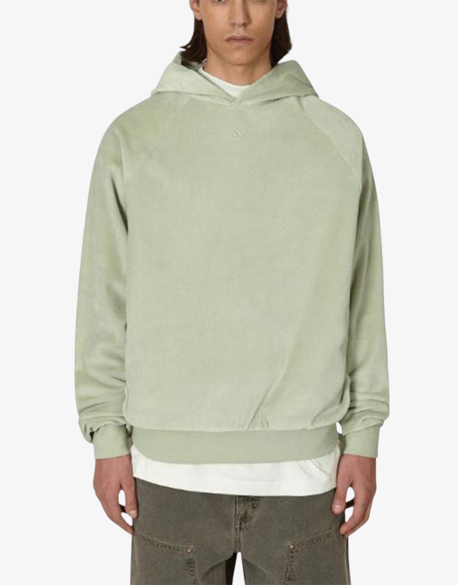 adidas Basketball Velour Hoodie Halo Green