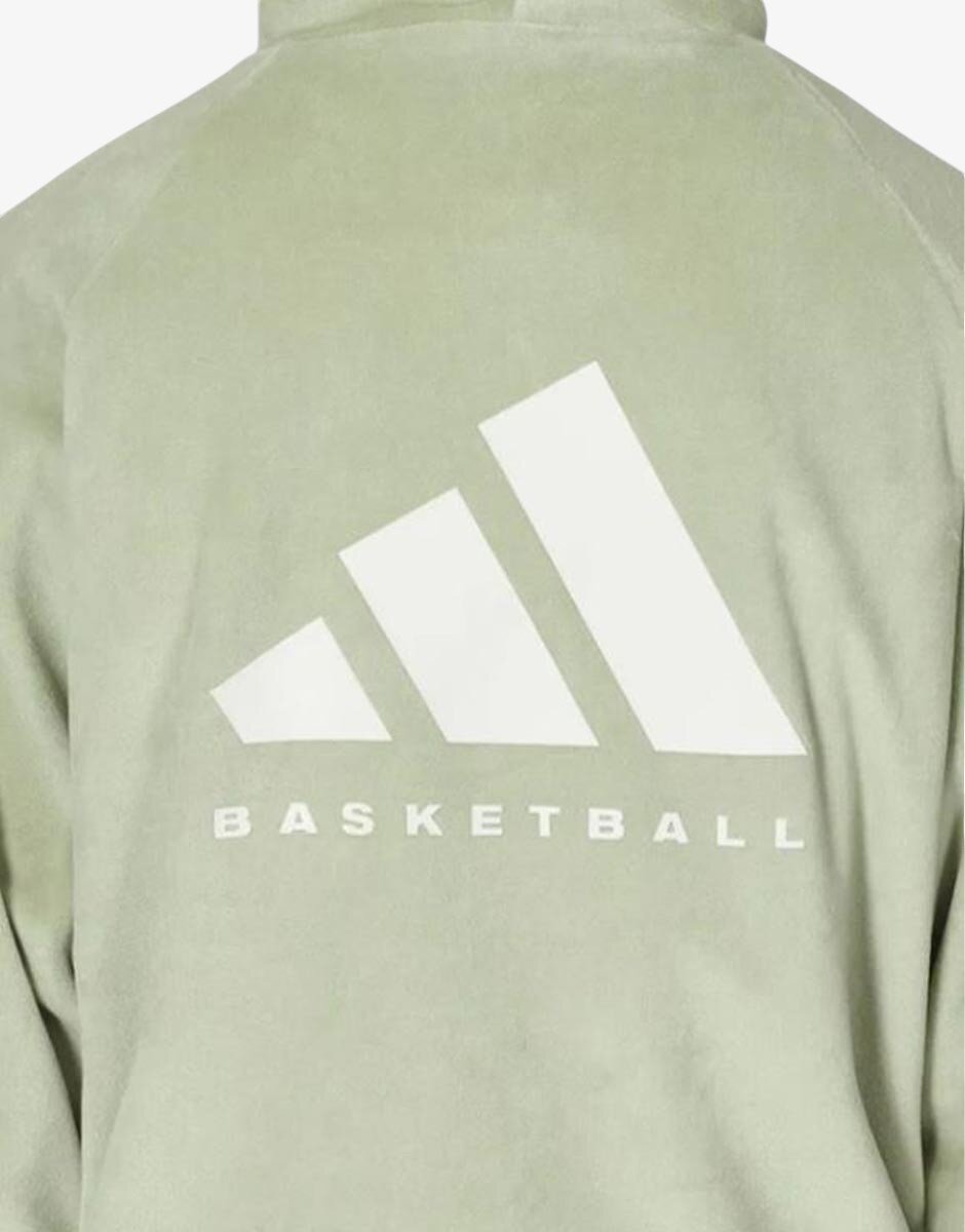 adidas Basketball Velour Hoodie Halo Green