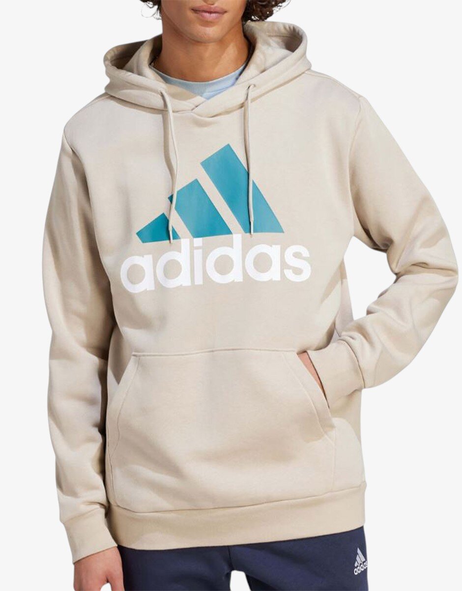 adidas Big Logo FL Hoodie Beige/Blue