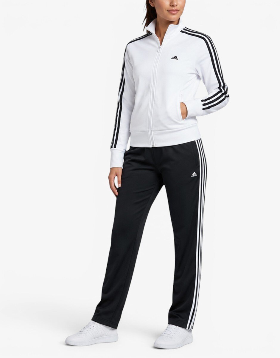 adidas Ess 3S Knit Tracksuit White