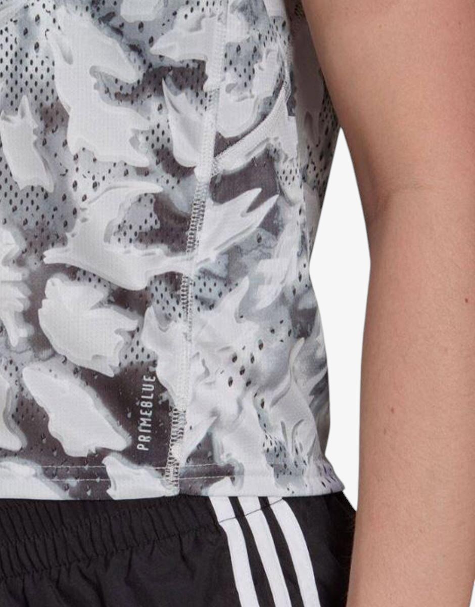 adidas Fast Split All Over Print Tee Grey