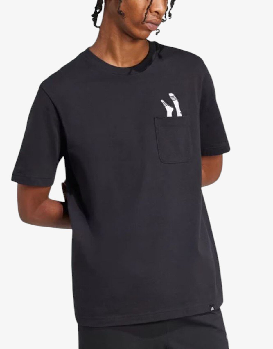adidas Lounge Slides Graphic Pocket Tee Black
