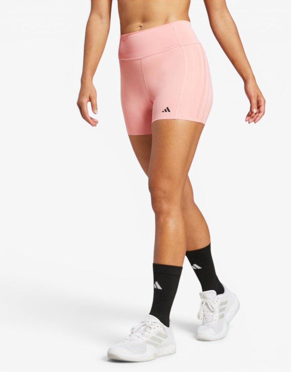 adidas Optimé 4-Inch Raw Cut Hem Leggings Pink