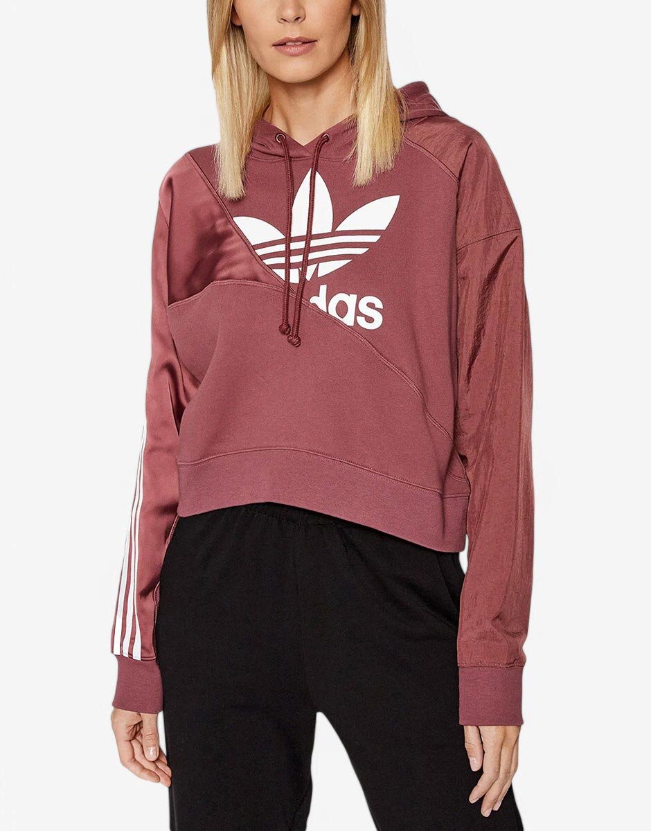 adidas Originals Adicolor Split Trefoil Hoodie Dark Burgundy