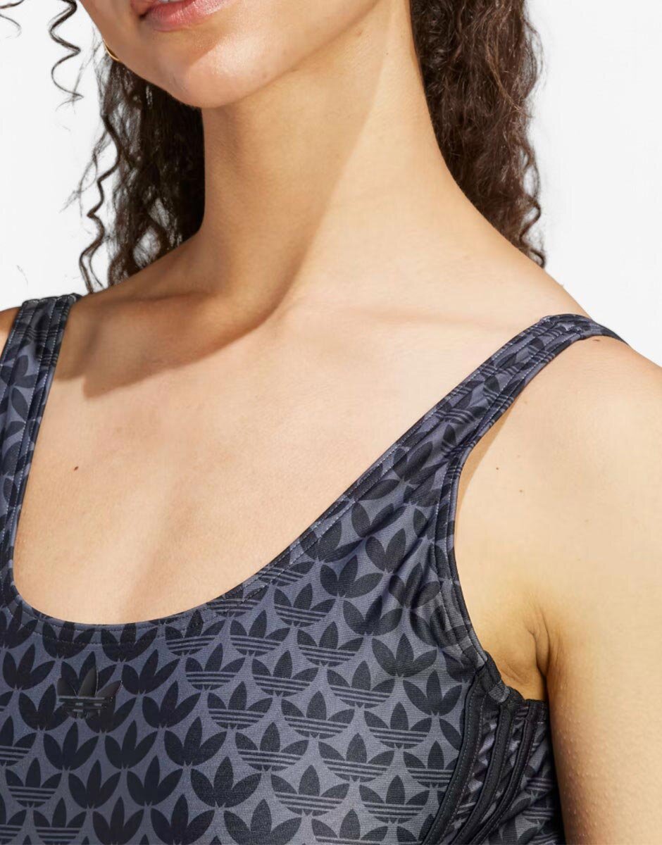 adidas Originals Monogram 3-Stripes Swimsuit Black