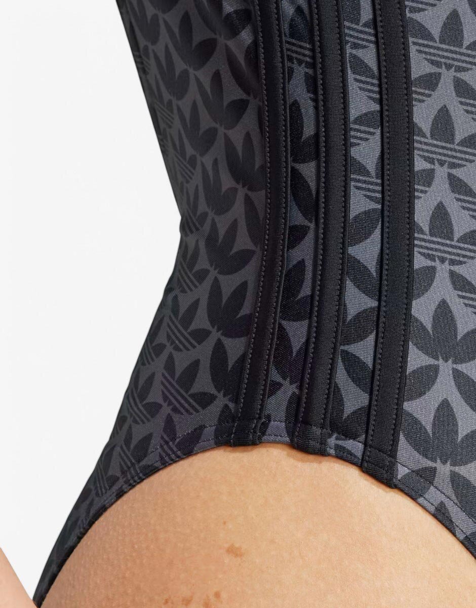 adidas Originals Monogram 3-Stripes Swimsuit Black