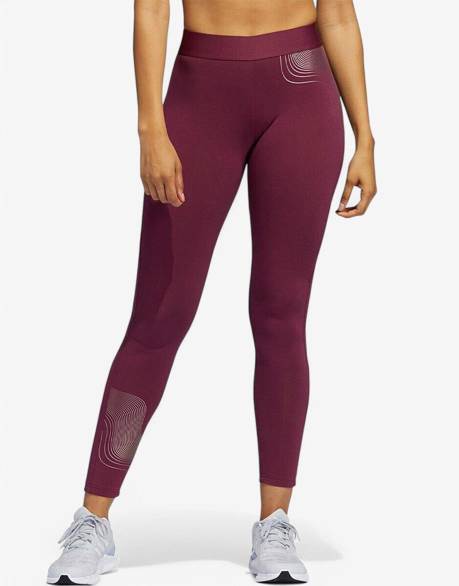 adidas Sportswear Holiday Shine Graphic Leggings Burgundy