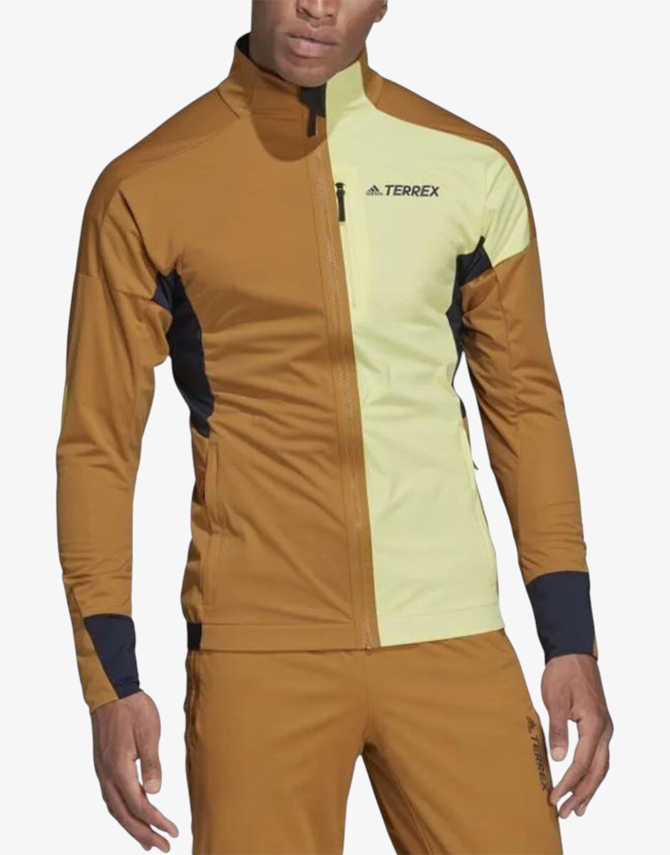 adidas Terrex Xperior Cross-Country Ski Soft Shell Jacket Brown