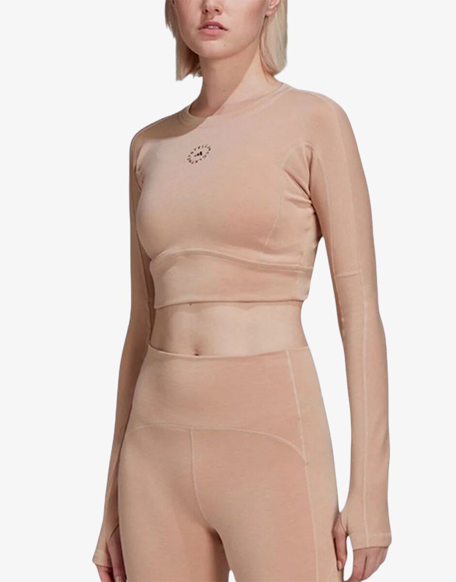 adidas x Stella McCartney True Strength Cropped Long Sleeve Pink