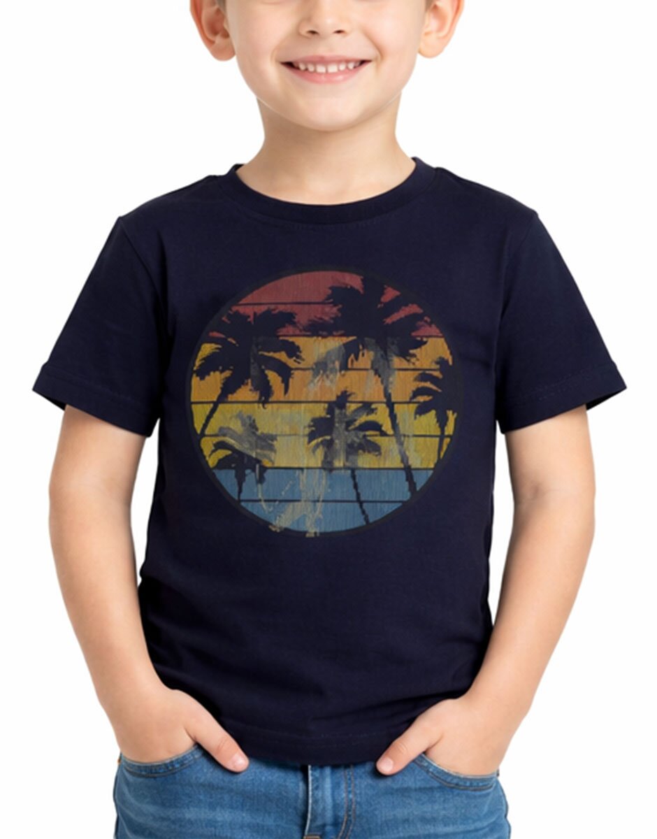 Chicco Boys Palms Tee Dark Blue