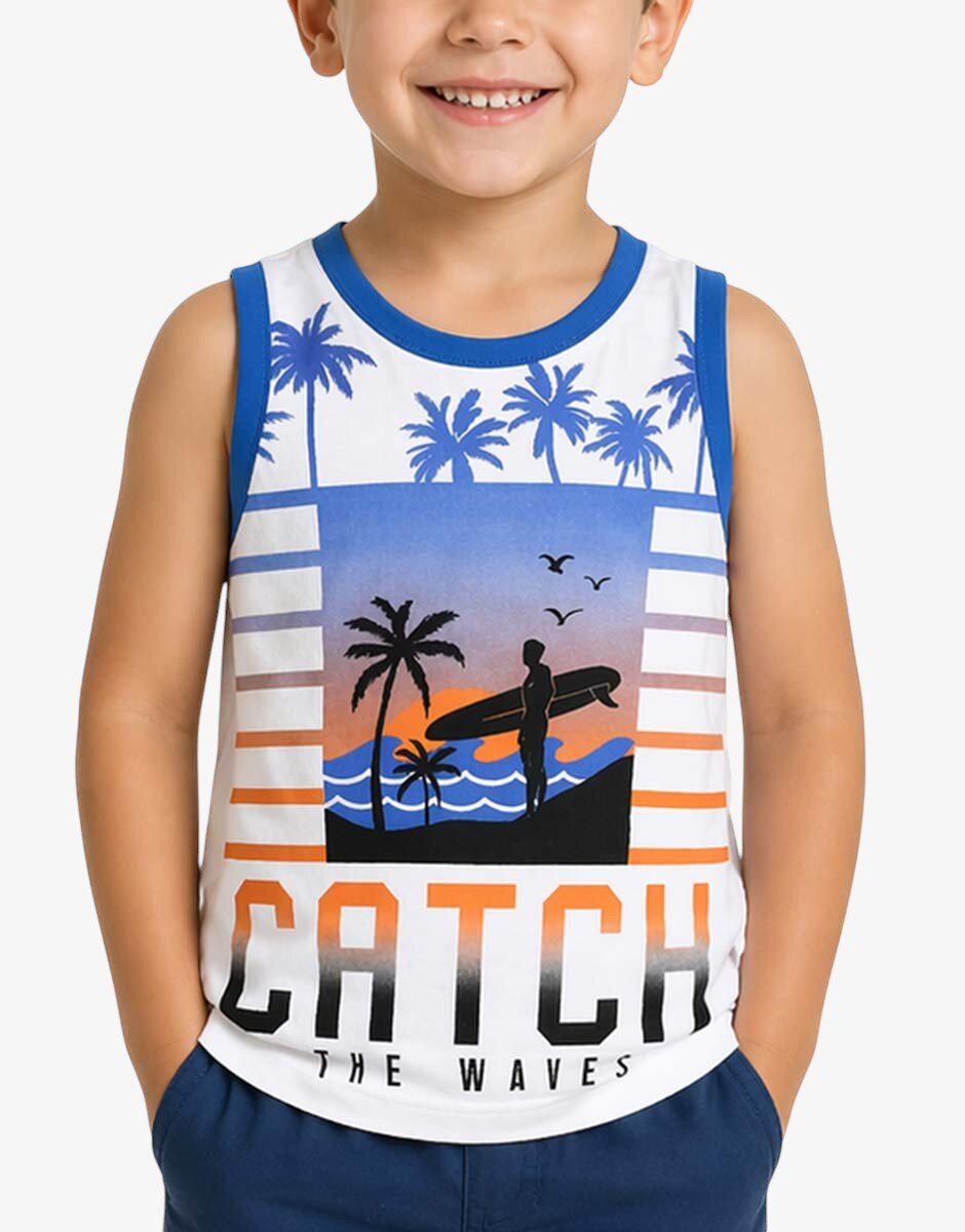 Chicco Boys Tank White Printed