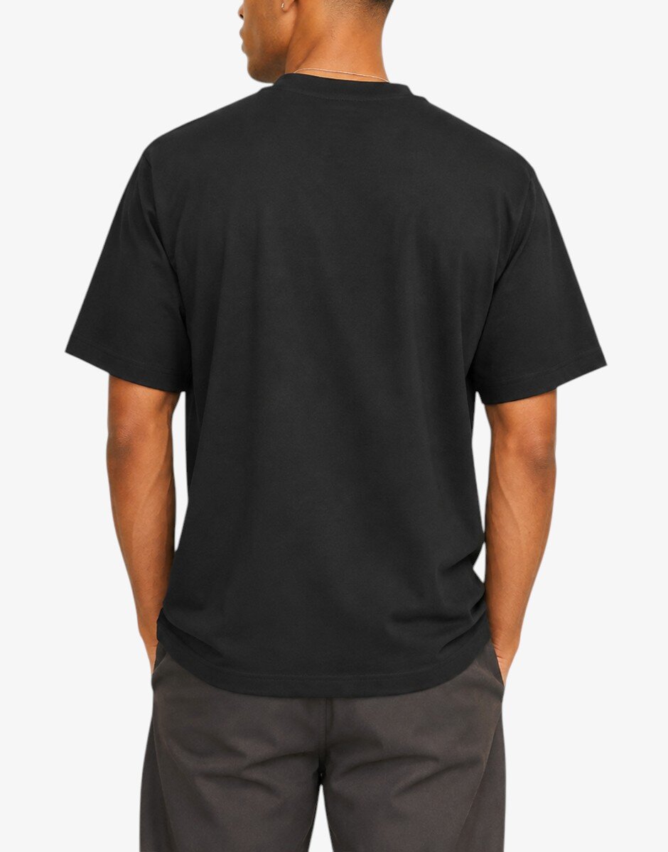 JACK&JONES Jcolido Aop Front Print Tee SS Crew Neck Black