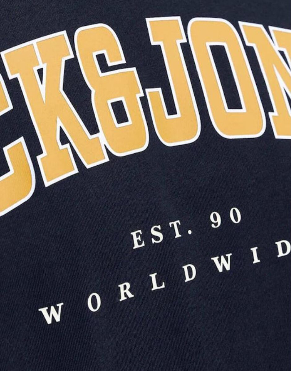 JACK&JONES Jjecaleb Varsity Tee SS O-Neck Noos Navy