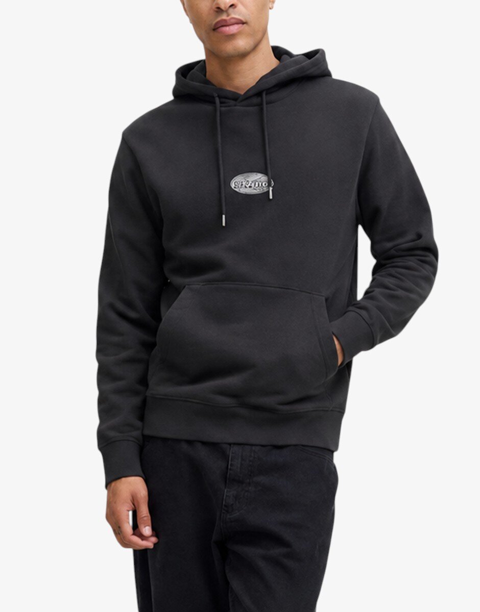 JACK&JONES Jjedetroit Sweat Hood Styd AW25 Black