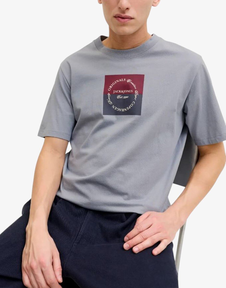 JACK&JONES Jorcatskills Square Branding Tee SSCN LN Blue