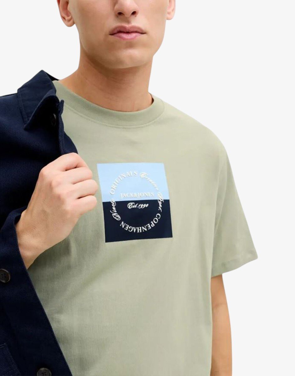 JACK&JONES Jorcatskills Square Branding Tee SSCN LN Green