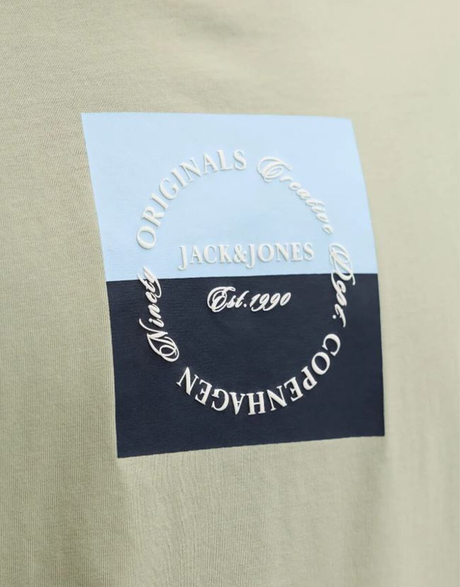 JACK&JONES Jorcatskills Square Branding Tee SSCN LN Green